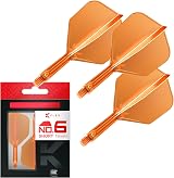 Target Darts K-Flex Integrated Flights and Shafts No6 Orange Short Pack of 3