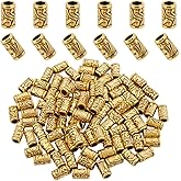SOFPLATE 1 Box 100Pcs Antique Gold Spacer Beads Metal Barrel Beads Large Hole European Rondelle Spacers Round Tube Column Bead for Jewelry Making Supplies DIY Necklaces Earrings Bracelets Crafts