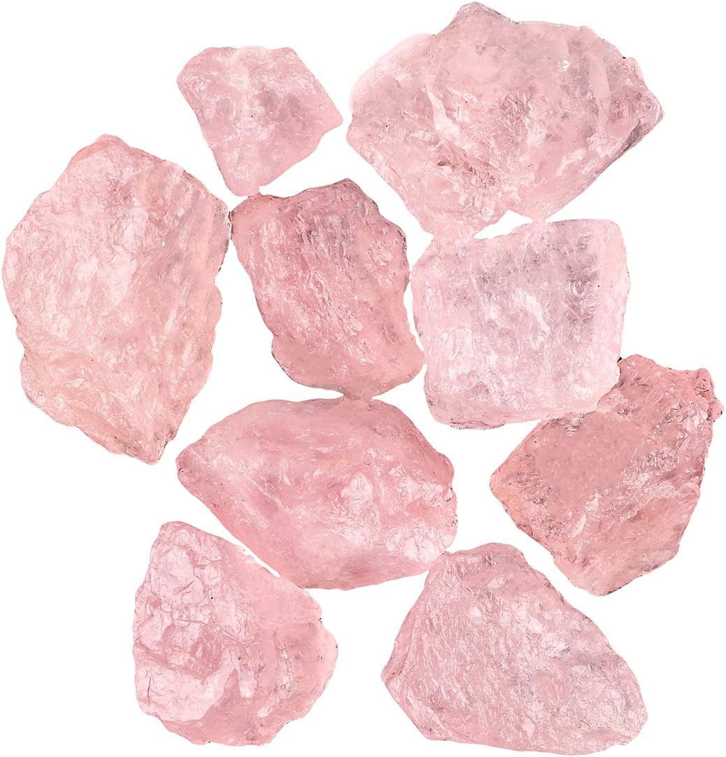 OOAK by Virat 100cts A+ Pink Morganite Rough Crystals Pack, Loose Crystals, Jewellery Making Supplies - Heart Chakra Stones