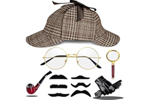 wevgbv Detective Costume Accessories Set, Detective Hat Dress up Costume for Adults Men Women, Halloween Spy Costumes