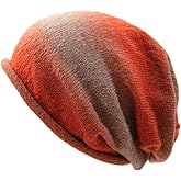 RW Multi Colorful Soft Big Slouchy Beanie Hats (Orange Multi)