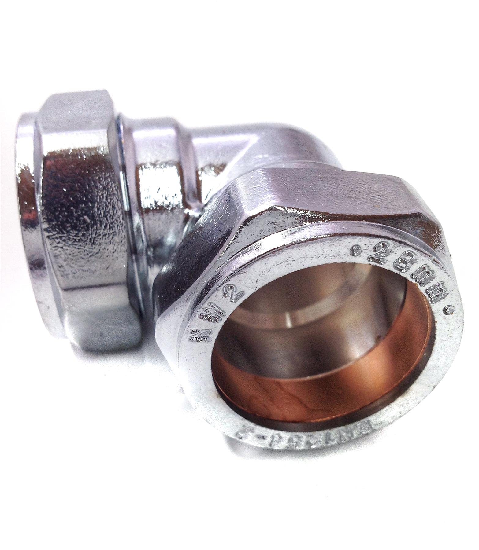 Pack of 2-28mm Compression Chrome Plated Elbow