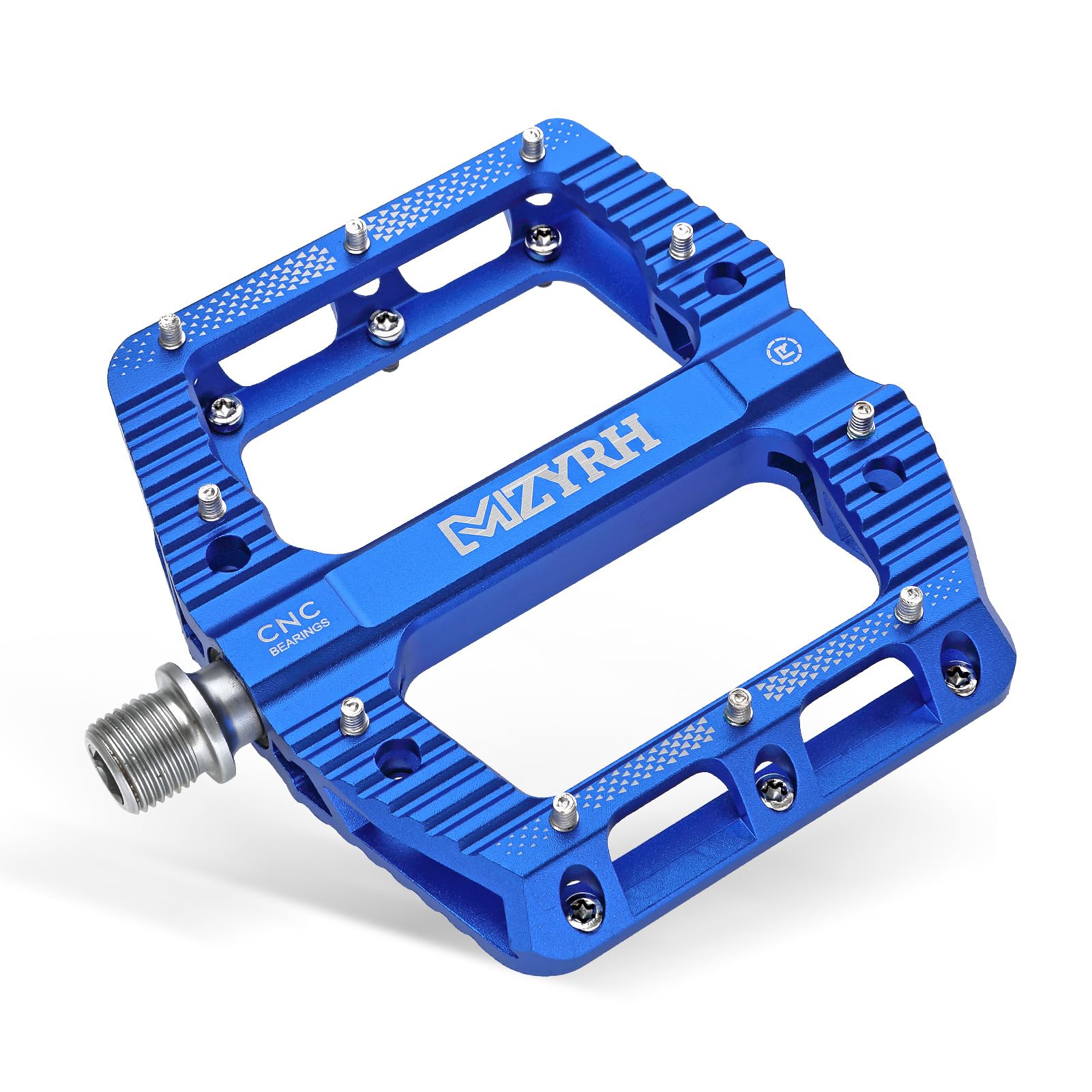 MZYRH MTB Pedals Mountain Bike Pedals with 3 Sealed Bearings, 9/16 Inch Bicycle Pedals, Non-Slip Lightweight Aluminium Alloy Bicycle Platform Pedals for Mountain Bike, Road Bike (Blue)