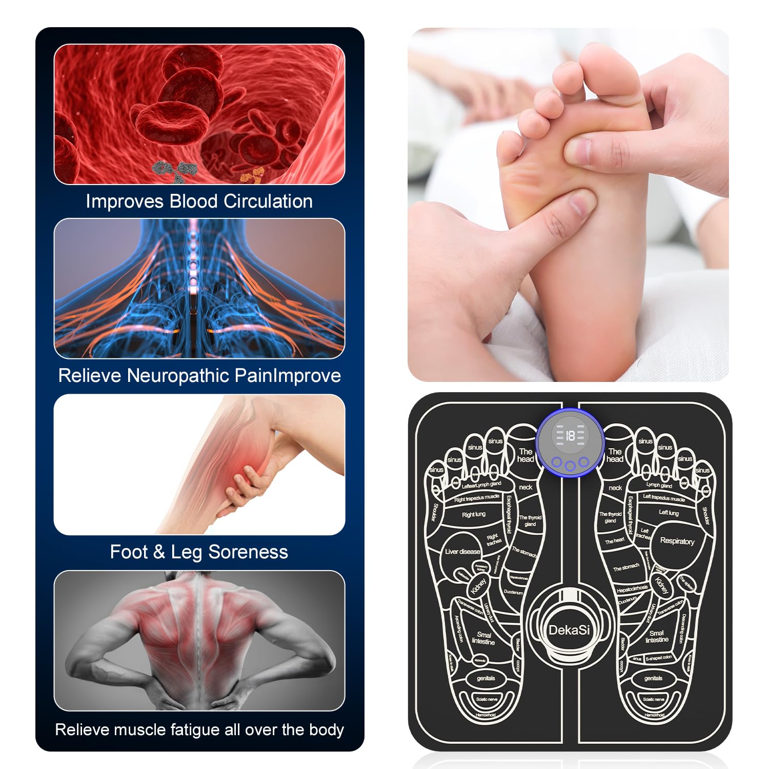 Condition photo showing New/Like New for cwtul health expert electronic stimulator and powered muscle stimulation for pain relief, ems foot m