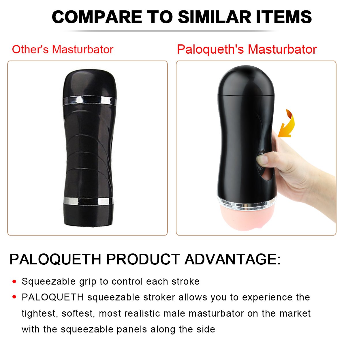Vibrating Male Masturbator Cup Masturbation Toys with Powerful Vibration for Intense Stimulation, PALOQUETH Realistic Male Sleeve Stroker with Innovative Squeezable Panels for Customized Play - Image 6