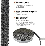 Udewo Flat Stove Rope 5m 10mm Fiberglass Self Adhesive Stove Glass Seal view 4