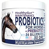 HealthyGut&trade; Probiotics for Horses Dietary Supplement, All-Natural Digestive System Maintenance Formula (30 Days)
