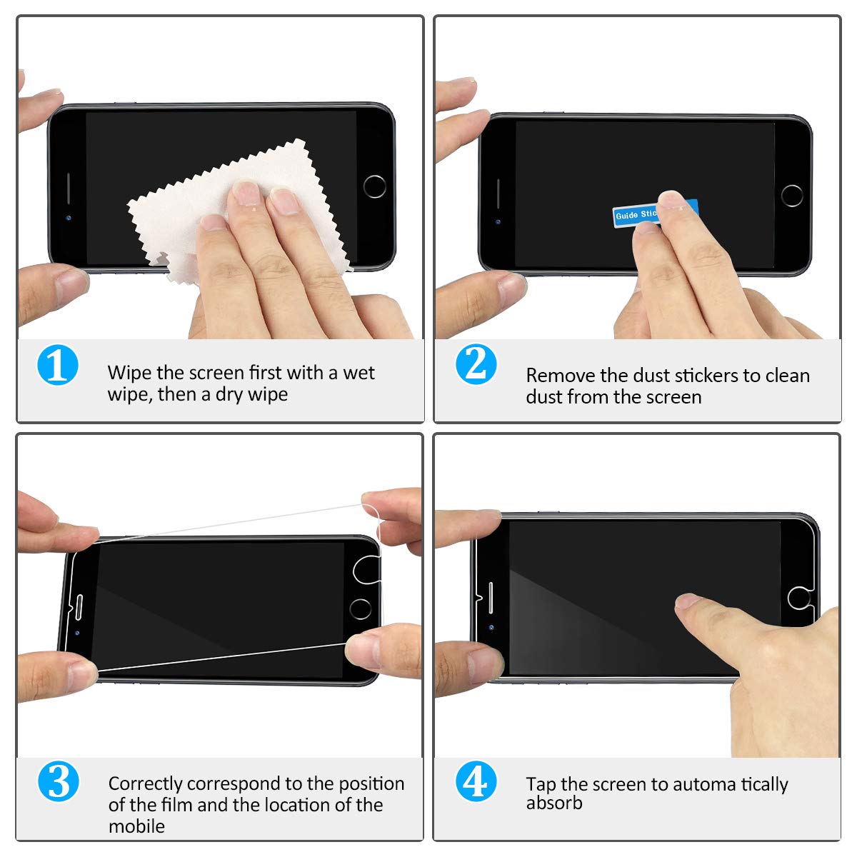 NONZERS [2 Pièces] Verre Trempé pour iPhone 7 Plus, iPhone 8 Plus [2 Pièces] 3D Bords Arrondis Film Protecteur d\'Écran en Verre Trempé 9H Dureté et 3D Touch Compatible sans Bulles