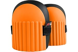 FREEKYROCK Gardening Knee Pads for Women and Men- Lightweight Waterproof Washable, Foam Knee Pad for Gardening Soft Inner Liner and Easy Fit with Adjustable Elastic Velcro Straps, Orange