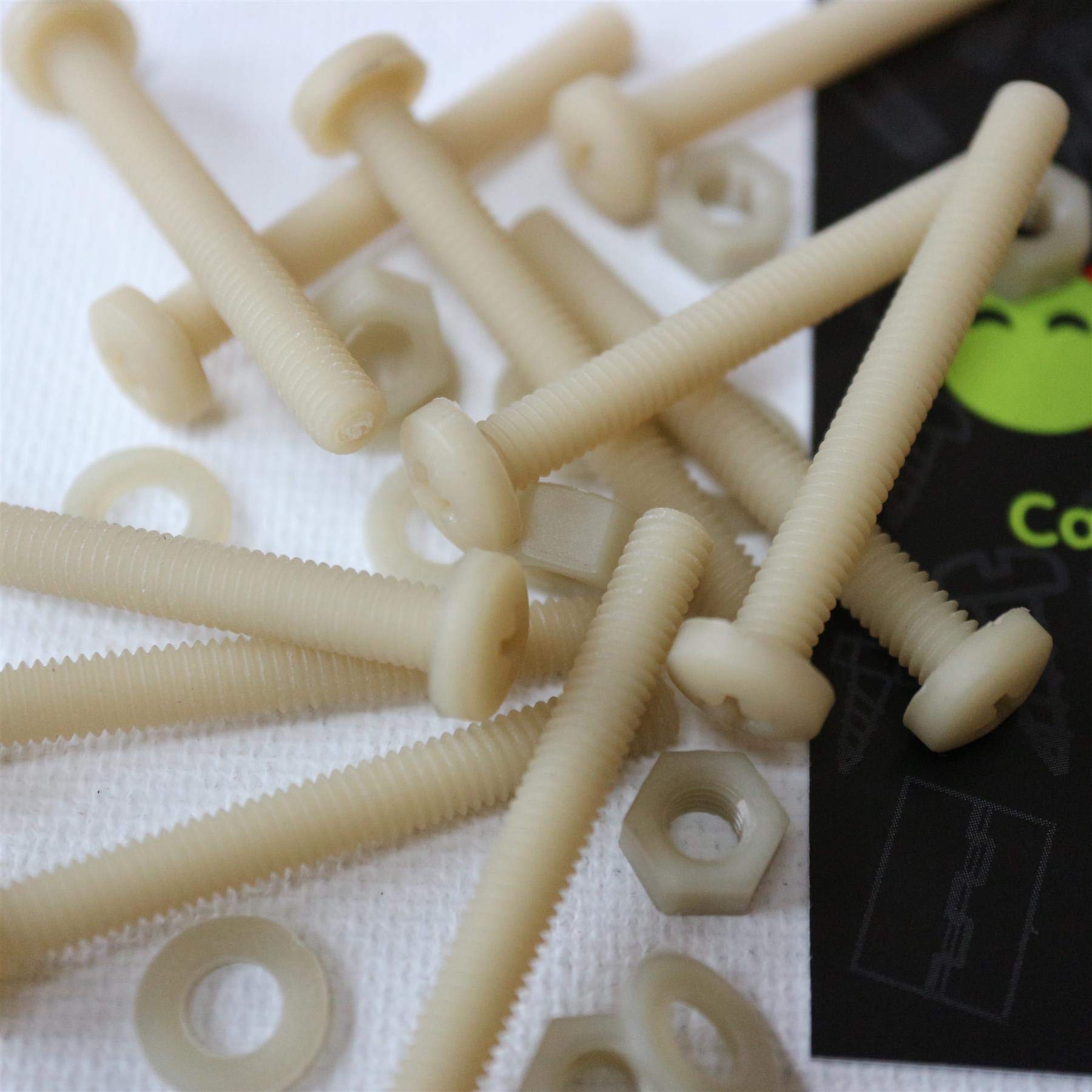 50 x Glass Filled Reinforced Super Nylon Pan Head, Crosshead Machine Screws, M5 x 40mm, Plastic Nuts and Bolts, Washers