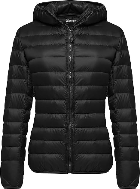 women's hooded packable ultra light weight short down jacket