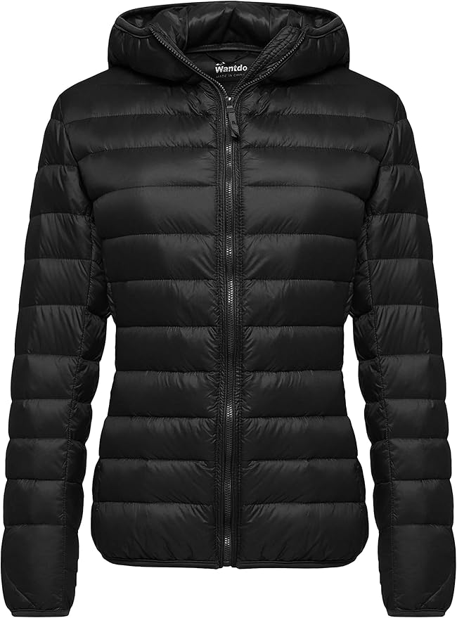 women's hooded packable ultra light weight short down jacket