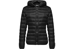 Wantdo Women's Hooded Packable Ultra Light Weight Short Down Jacket