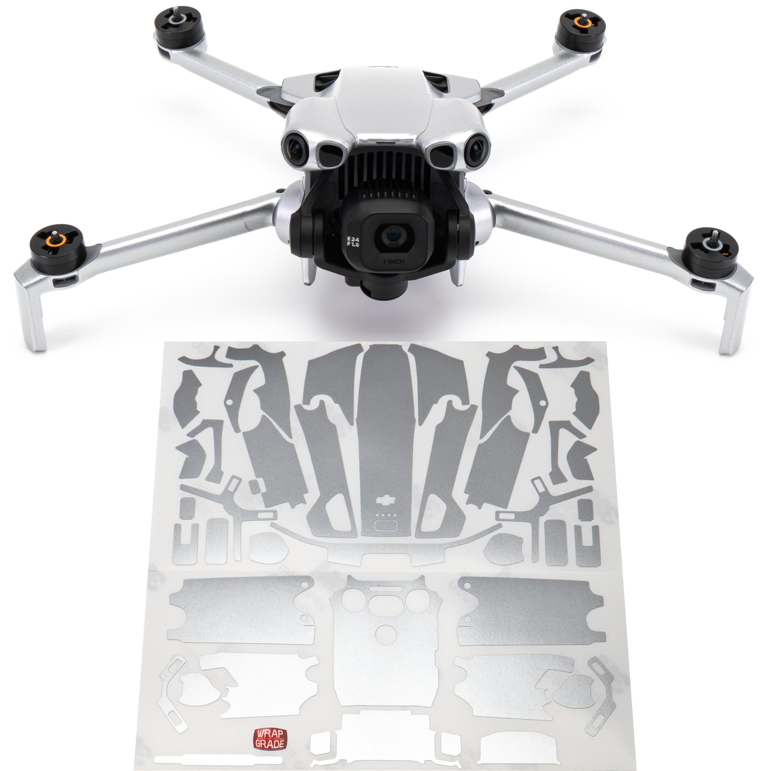 WRAPGRADE Skin Stickers Compatible with DJI Mini 5 Pro (Airforce Silver)