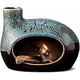 Handcrafted Ceramic Palo Santo Holder – Artistic Incense Burner for Meditation, Mindfulness and Zen Home Decor – Wabi-Sabi Style Cone Sculpture, Gift for Yoga, Relaxation & Aromatherapy (Viridis)