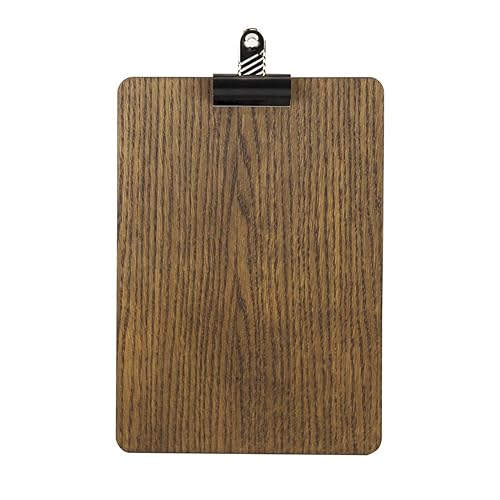 Chalkboards UK A4 Wooden Board with Detachable Clip, Wood, Black, 240 x