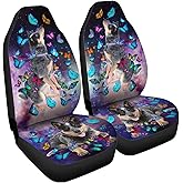 gearider Australian Cattle Dog Blue Butterfly Galaxy Print Universal Car Seat Cover Set of 2, Novelty Breathable Auto Accessories for Men Women, Automotive Protective Interior