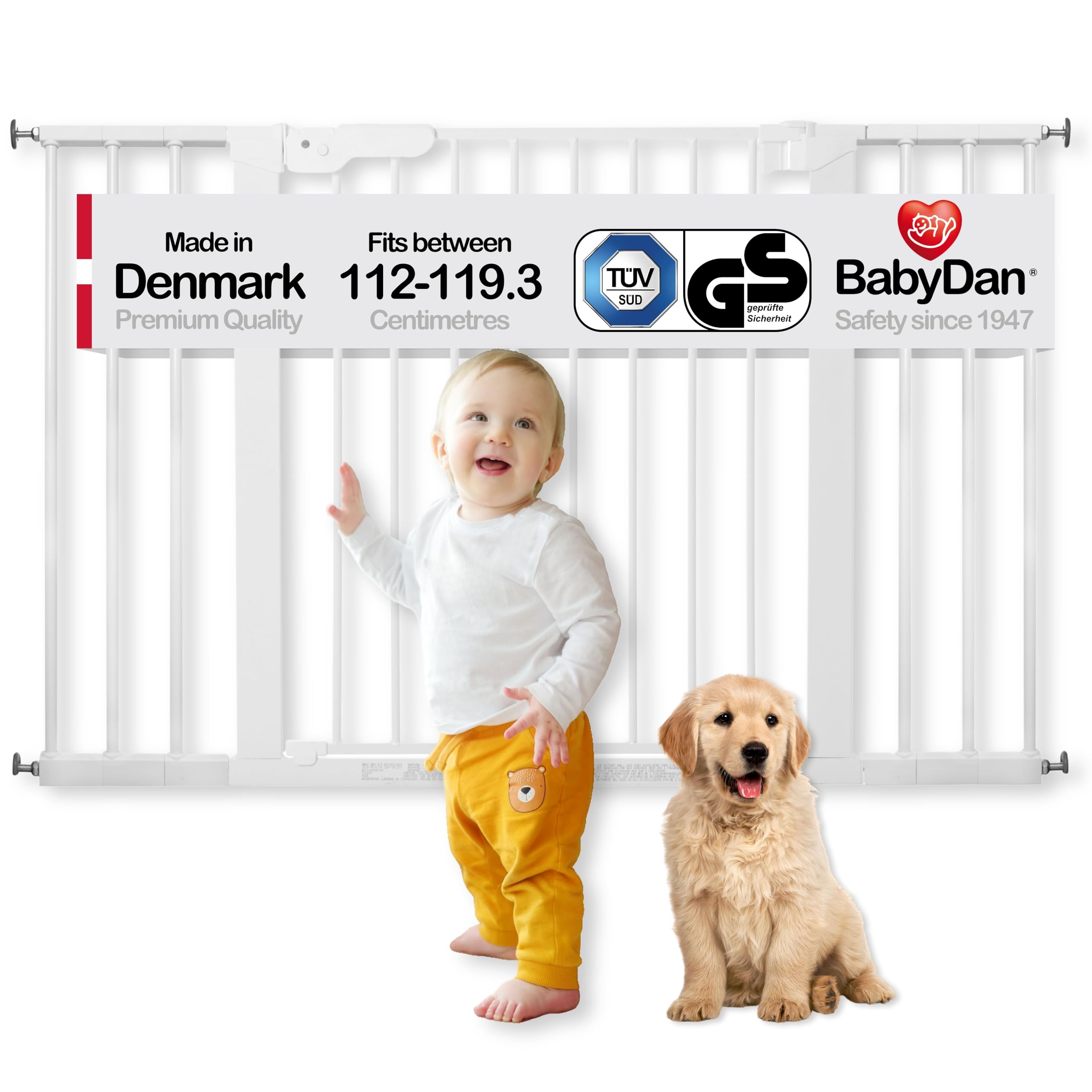 Baby Dan Premier – Safety gate, White