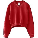 Hatant Sweatshirt for Women Acid Wash Athletic Hoodie Heritage Fleece V-neck Long Sleeve Hoodie Fleece Women Sweatshirt