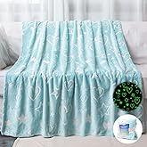 LIFEYJ Glow in The Dark Stars Heart Blanket Gifts for Girls Boys,Soft Blanket 3 4 5 6 7 8 9 10 Year Old Girl Gifts Ideas,Toddler Girls Toys Age 6-8,Gifts for Valentine's Day Birthday Presents,50"x60"