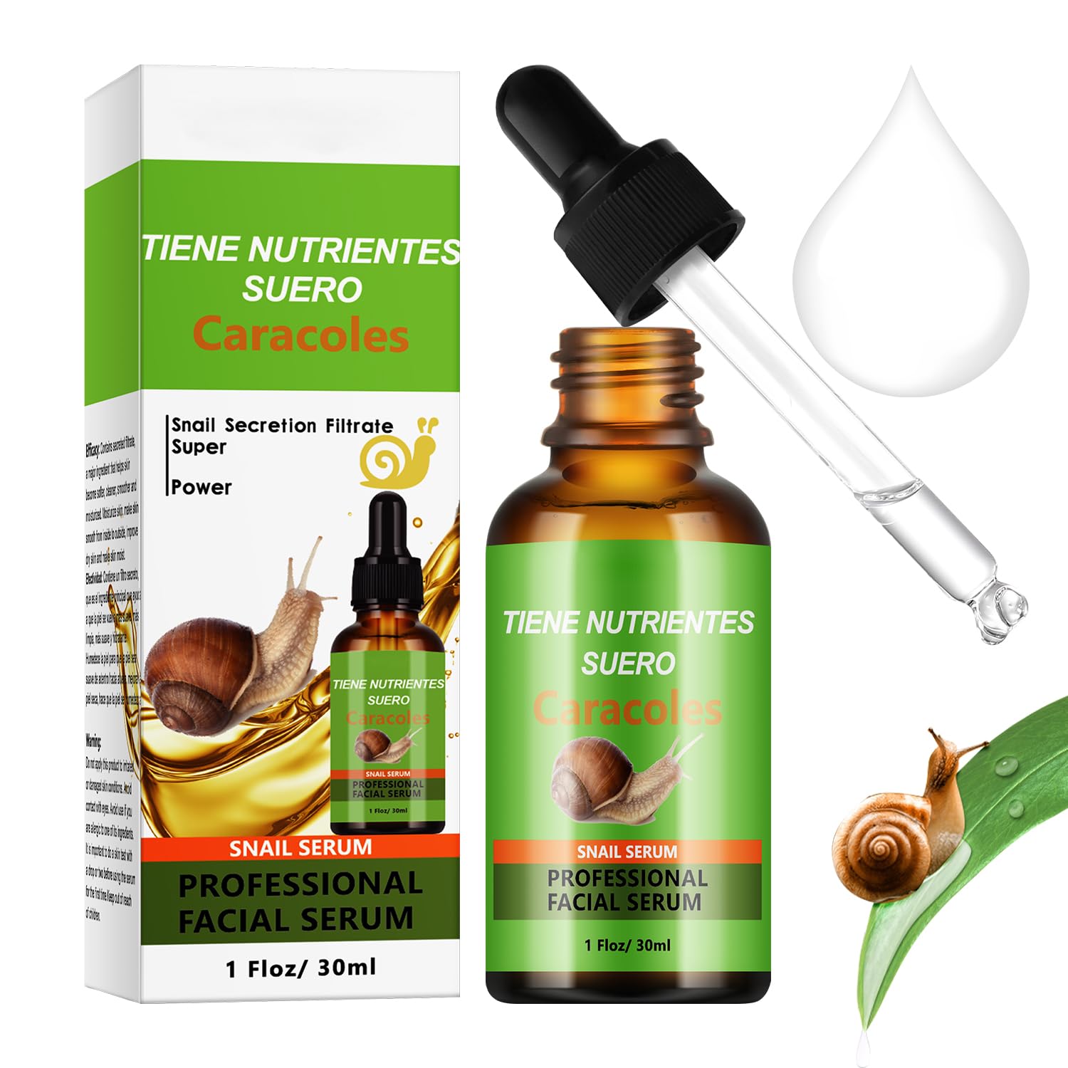 View 1 of *2 pack* *Exp 01/31/2027* Snail Mucin Serum for Face, face serum for women, Hydrating Repairing Snail Essence, Lightweight Facial Serum for All Skin Types 30ml
