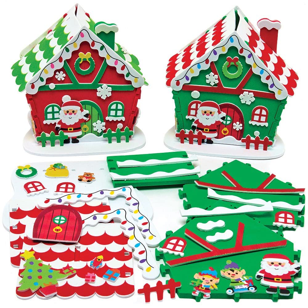 Baker Ross FX281 Santas Workshop Kits - Pack of 2, Christmas Decoration Craft Kits for Kids, Foam Arts and Crafts