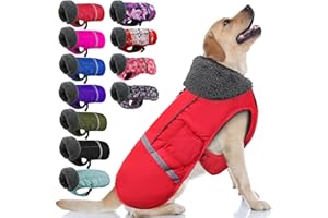 Doglay Dog Coat, Waterproof Dog Jacket Pet Winter Coat for Cold Weather with Thicken Furry Collar, Reflective Puppy Winter Jacket Warm Fleece Lining for Small Medium Large Pets