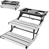 VEVOR RV Steps, 2-Step, 440 lbs Load Capacity, Electric Retractable RV Stairs, Telescopic Folding Aluminum Alloy Camper Steps, Steel Frame Non-Slip Entry Stair for Camper Van Motorhome Travel Trailer