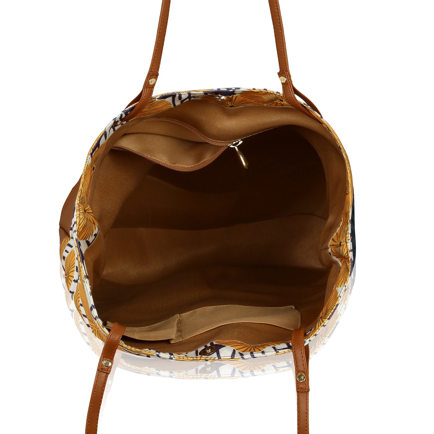 kleio women's canvas pu stylish big tote bag(multicolour, eco2009kl-sun)