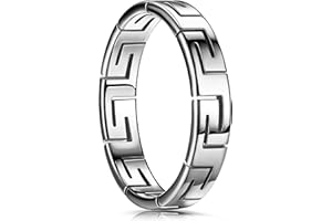 King Ring 4mm Greek Rings – Viking Stainless Steel Rings for Men & Women, Engagement Couple Rings – Designed in USA