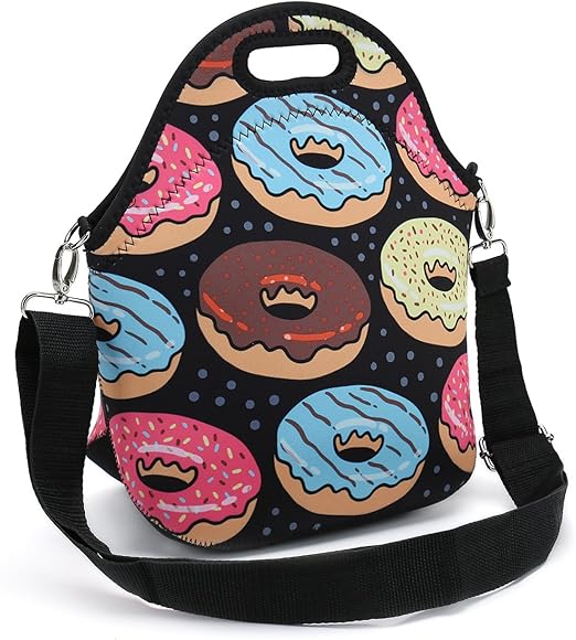 neoprene lunch bag with shoulder strap