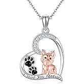 JERWLI Animals Gift 925 Sterling Silver Cute Dog/Mouse Necklace Jewelry Gifts For Women Dog Lover