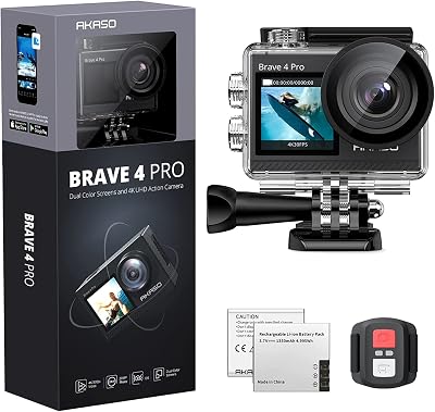 AKASO Brave 4 Pro 4K30FPS Action Camera 131ft Waterproof Touch Screen EIS Remote