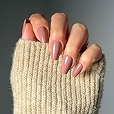 Glamnetic Press On Nails - Medium Coffin, Glossy Fake Nails 30 Pc Full Kit | Everyday Mauve press on nails in 15 sizes. Gloss