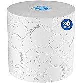 Kleenex Professional Hard Roll Paper Towels, Bulk (54471), Hardwound, Elevated Design, Premium Absorbency Pockets, White, for ScottBrand Blue Core Dispensers (6 Rolls at 500' Each, 3,000'/Case)