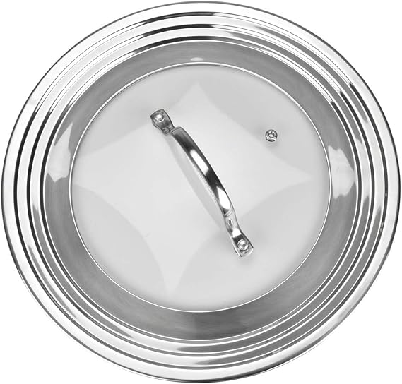 Universal Lid for Pots, Pans and Skillets, Stainless Steel and Tempered