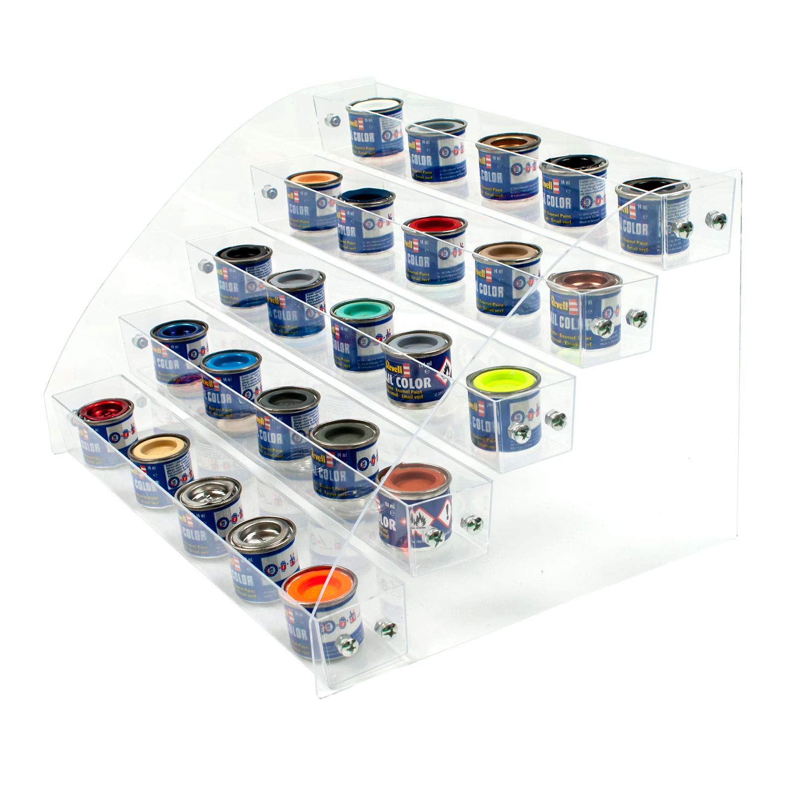 Display Stands 5 Tier Acrylic Multipurpose Counter Merchandiser 310mm Wide For Nail Polish, Model paints, Tea and More (G605)