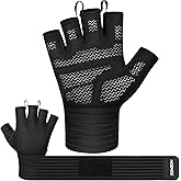 HOZMOZ Weight Lifting Gloves with Wrist Support, Gym Workout Gloves for Men Women, Full Palm 6mm Padded & Grip, Exercise Wrist Wraps for Weightlifting, Fitness, Strength Training