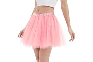 ASKHOPE Tutu Skirts for Women 4 Layers Puffy Elastic Tutu Skirts Tutus for Girls Tulle Ballet Dress Halloween Christmas Costume