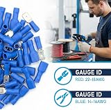 Grapelet 100x Blue Spade Connector Insulated Crimp Terminals 1.1mm–2.6mm view 4
