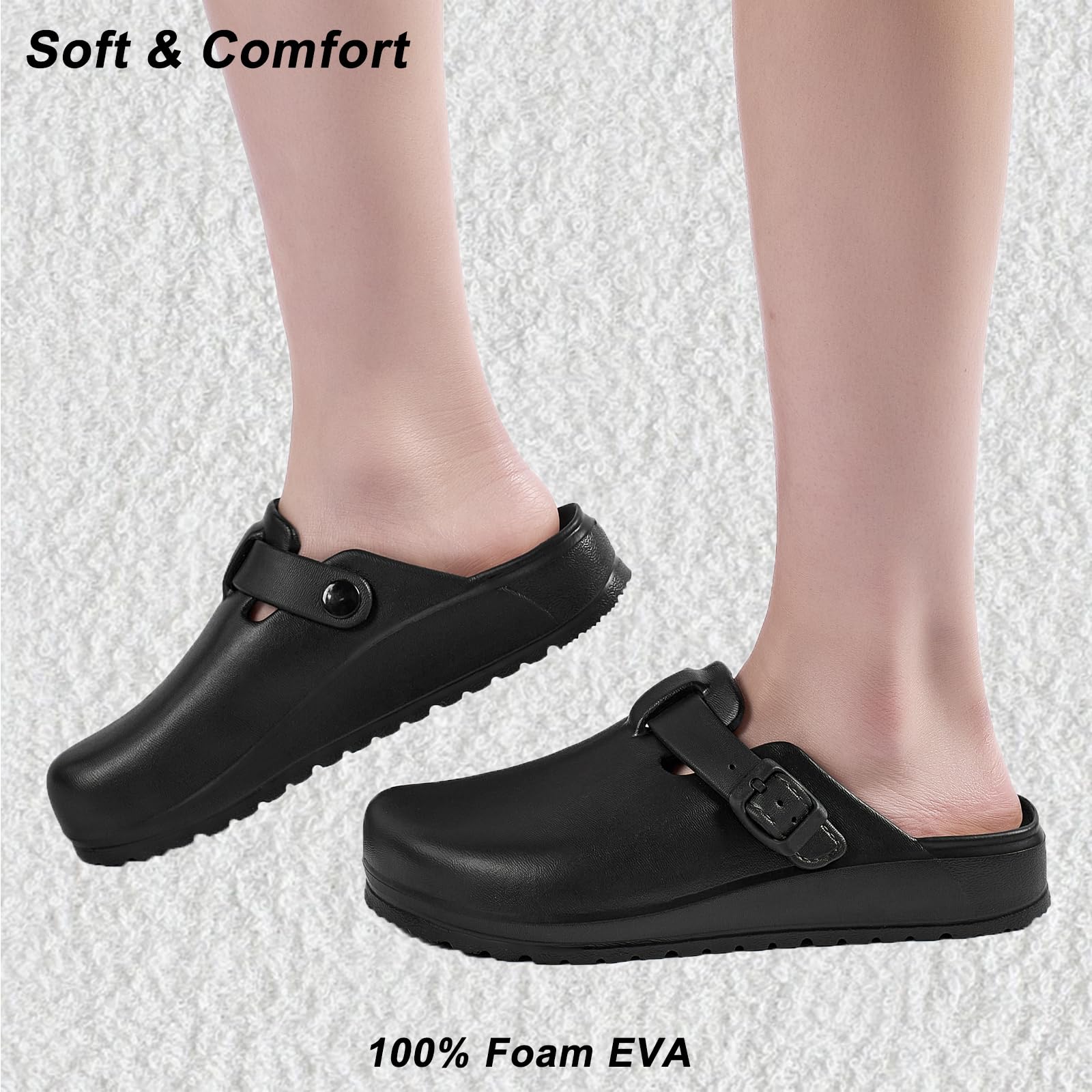 ZXT Arch Support Work Clogs Slip Resistant Orthopedic Shoes for Chef Nurse Garden Comfortable, Slip-On Cushion Slide Sandals