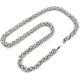 Stainless Steel Round Byzantine Chain Men Necklace 8mm