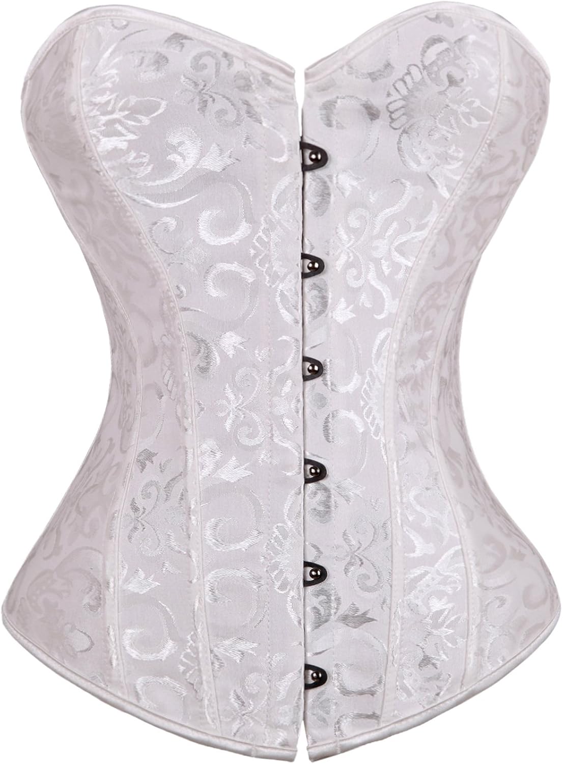 Women's Plus Size Floral Lace Up Corset | Overbust Steel Boned Waist Cincher Bustier | Gothic Vintage Costume Top For Halloween & Cosplay