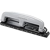 Bostitch Office inPRESS 12 Reduced Effort Three-Hole Punch, Silver/Black (2101)