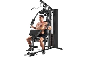 SPORTSROYALS Home Gym, Multifunctional Home Gym Equipment, Workout Station with 154LBS Weight Stack, Exercise Equipment for Full Body Traning with Pulley System
