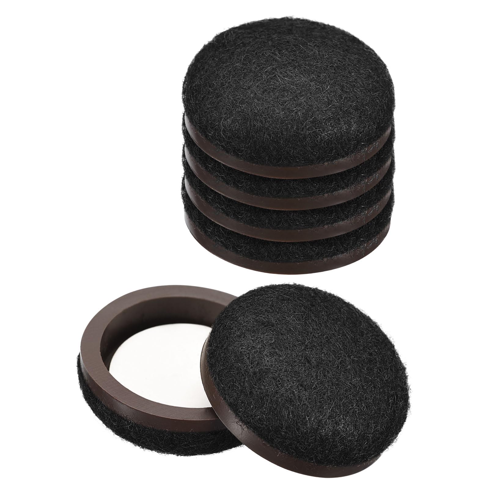 uxcell Furniture Sliders, 8Pcs 1" - Formed Felt Round Sliding Pads, Chair Glides for Carpeted Tile Vinyl Hardwood Floors (Black)