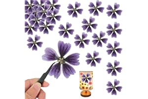 CyHiThai Purple Dried Pressed Mallow Flowers for Resin Crafts Embellishment, Large Size Natural Real Pressed Mallow Flowers for Resin DIY Jewellery Candle Making Phone Case Home Wedding Decor(1.77IN)