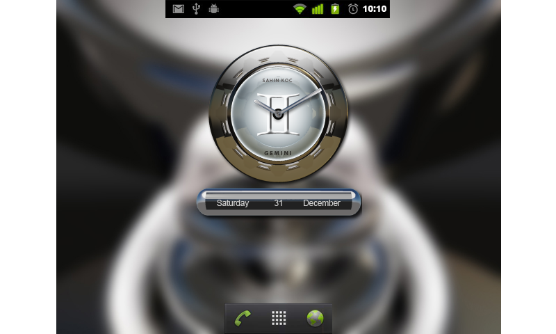 Gemini Beautiful Clock Widget Zodiac Theme for Android