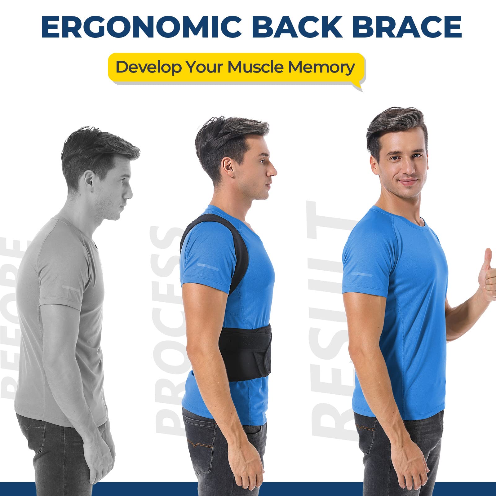 Back Brace Posture Corrector for Women and Men, Back Braces for Upper and Lower Back Pain Relief, Adjustable and Fully Back Support Improve Posture and Lumbar Support(M, 30