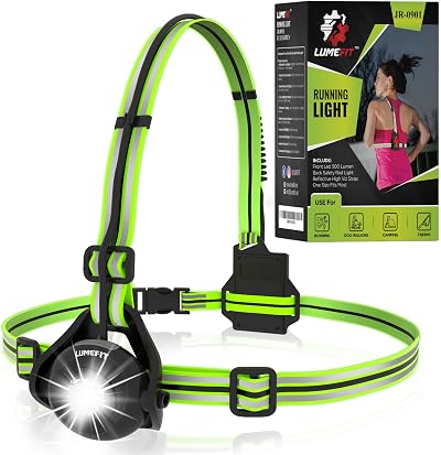 LUMEFIT Run Light Chest LED Front Body Torch 500 Lumen USB Rechargeable 120°
